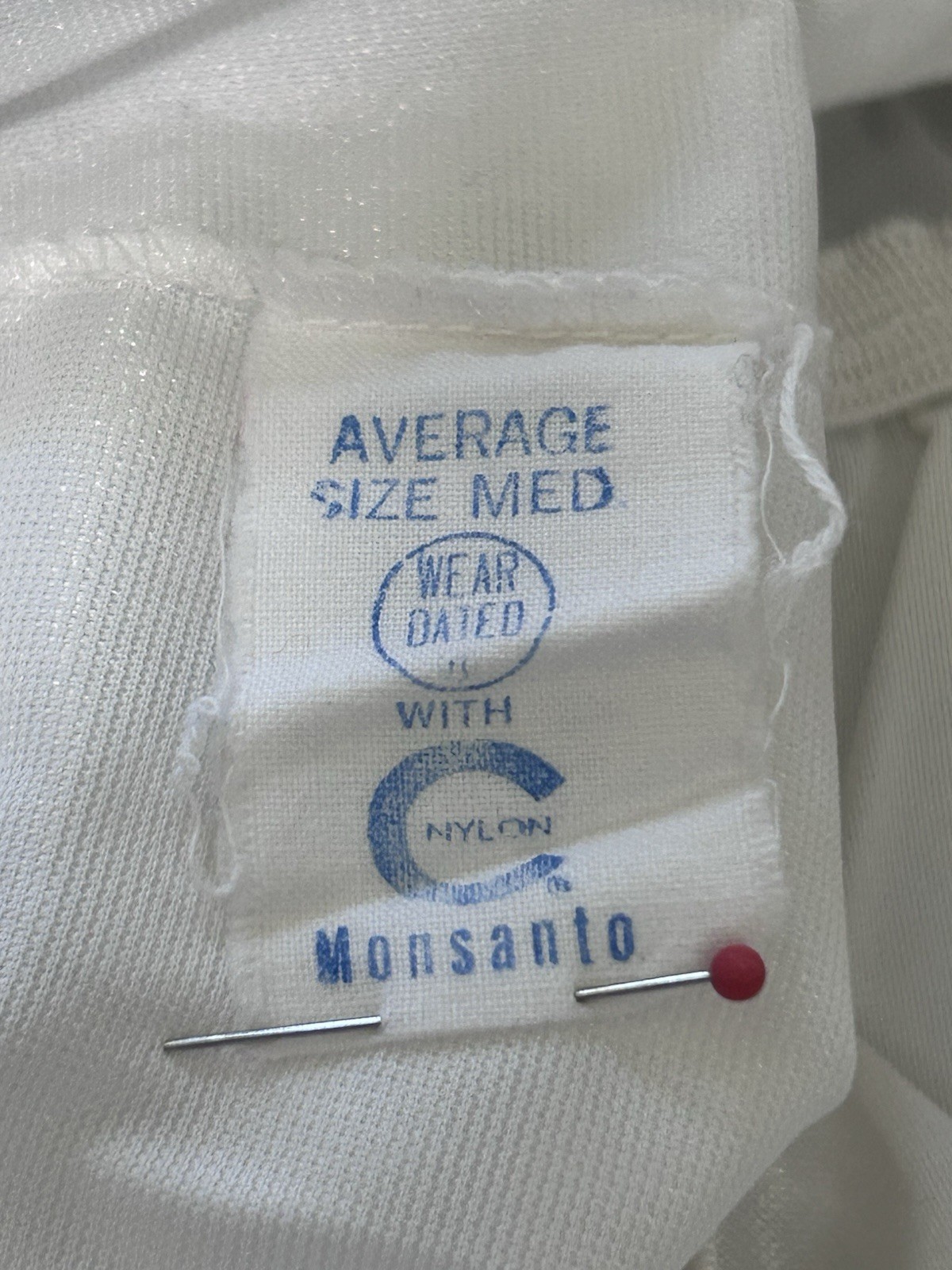 Ladies Vintage Slip – Monsanto – 100% Nylon – White – USA – Size Med- Lace