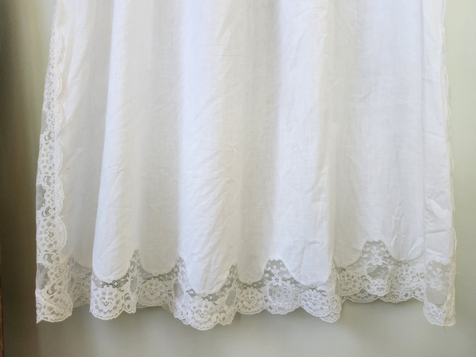 60s Vtg Edwardian Style White Lace Cotton Nightgown Cottagecore Montenero Sz Sm