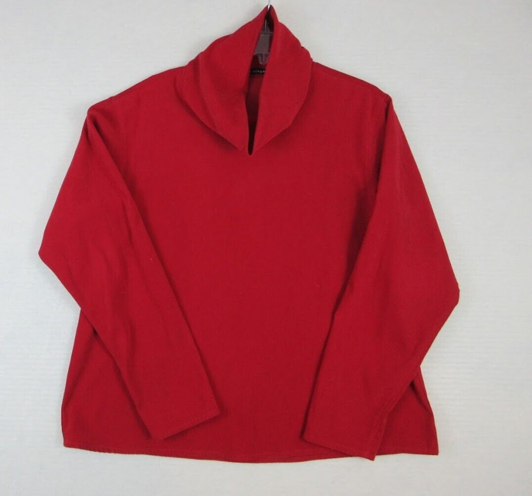 Robert Krugman Red Turtleneck Women’s Medium EUC USA Polyester/Lycra Loose