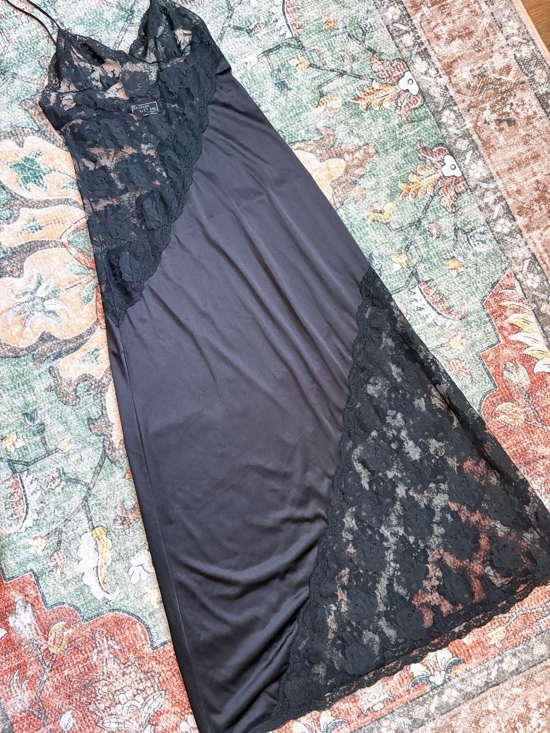 Vintage Bob Mackie for Glydons Black Lace Slip Dress