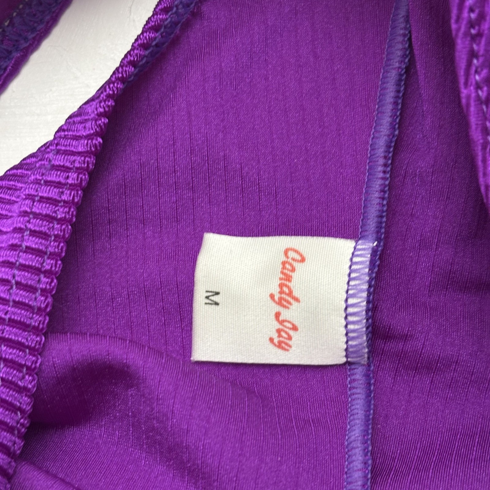 Candy Jay 90s Aerobics Unitard Purple Lycra Deadstock Size M Vintage Gymwear