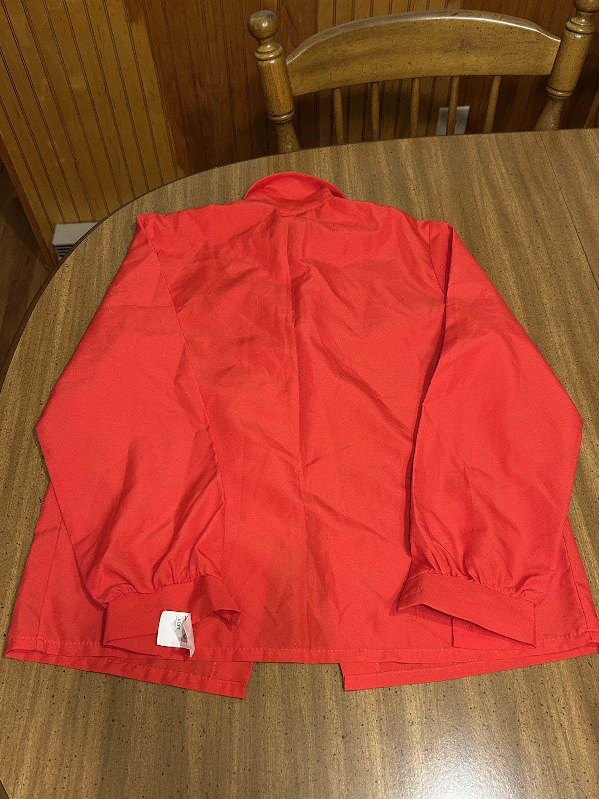 Vtg 70s Lucky Winner Button Blouse Neck Ties Red Shirt Size 12 NWT!