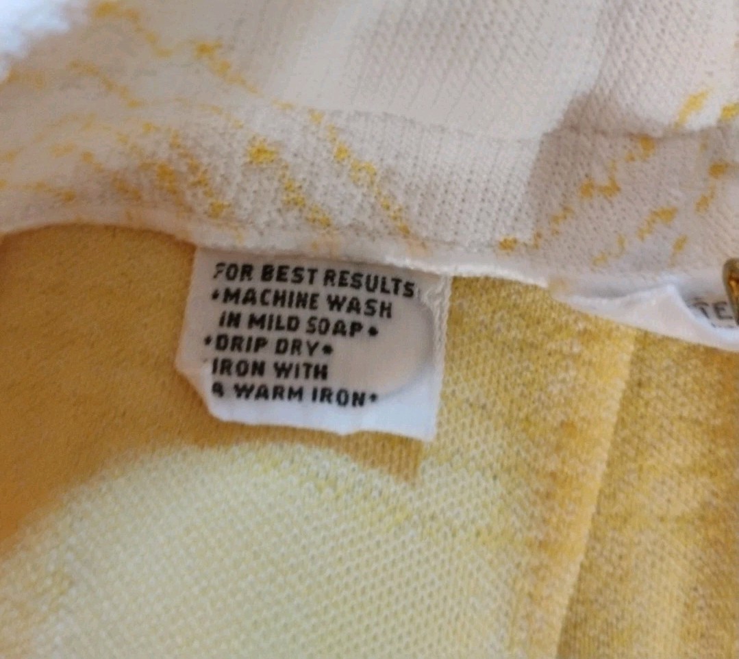 Vintage Womens Dorce Size 10 Yellow Polyester Elastic Waist Straight Leg