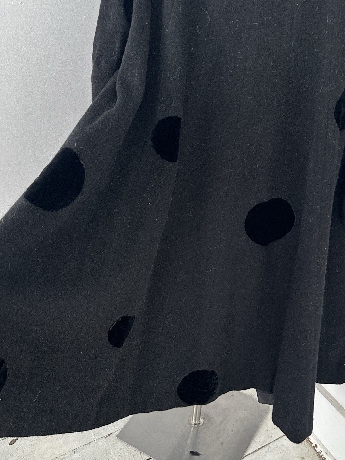 Vintage 50s Lilli Ann Wool Mohair Velvet Polka Dot swing Coat