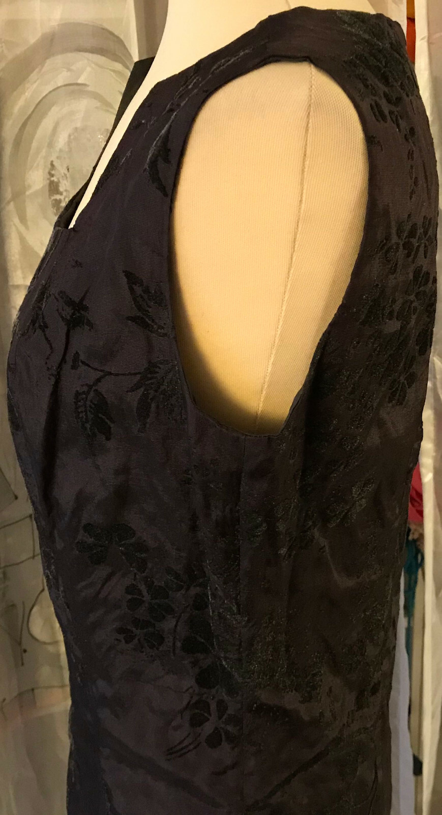 Elegant DESIGNER Ensemble DRESS & BOLERO Jacket Size S Black Purple NOBLE & LIGHTWEIGHT