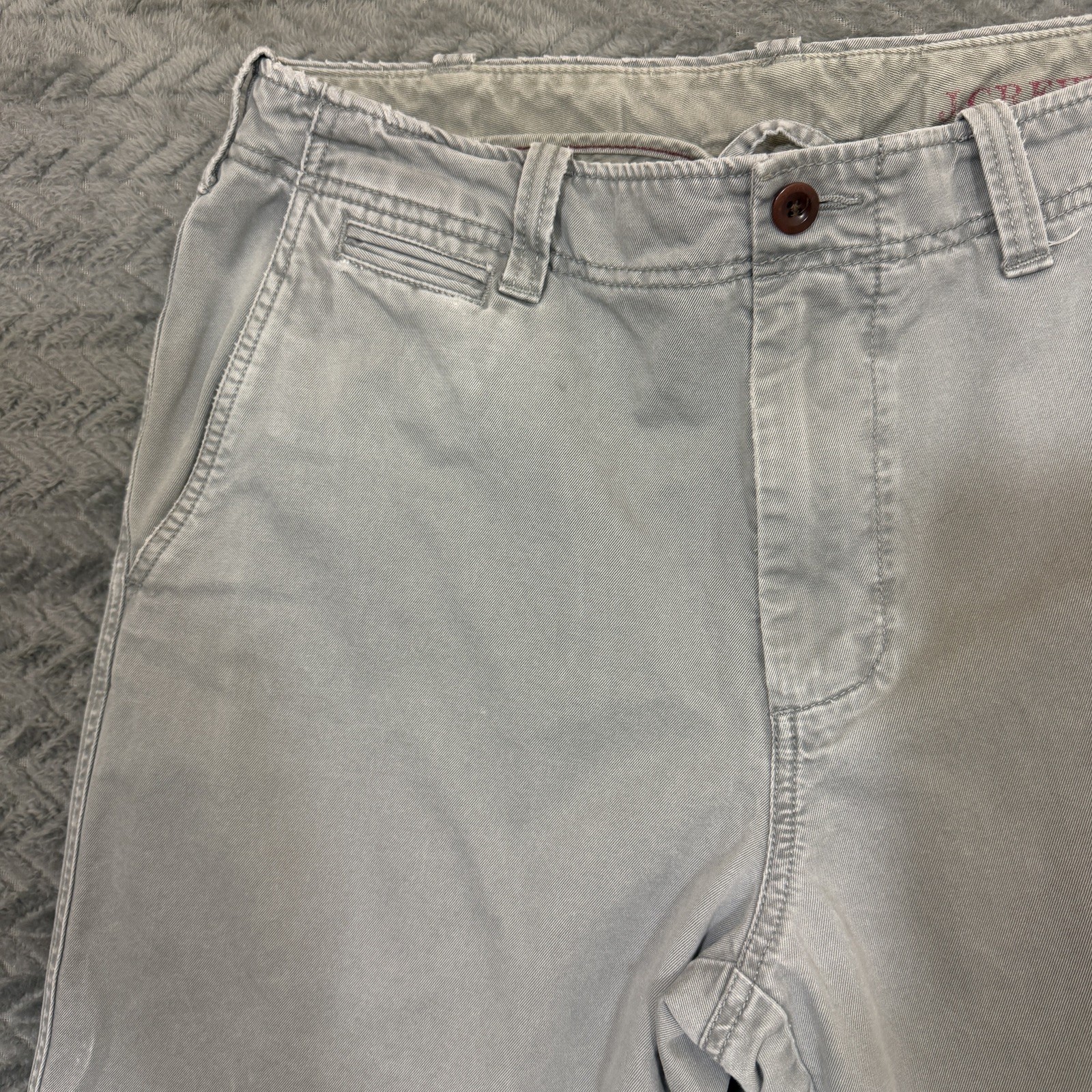 J Crew Bootcut Pants Men 33×32 Stretch Gray Vtg Preppy