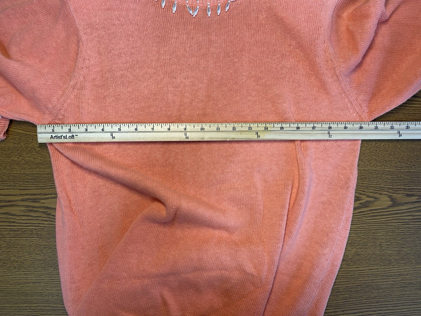 Vintage 80s Cervelle Beaded Easter Sweater Dress With Vest Size Large Peach Warm