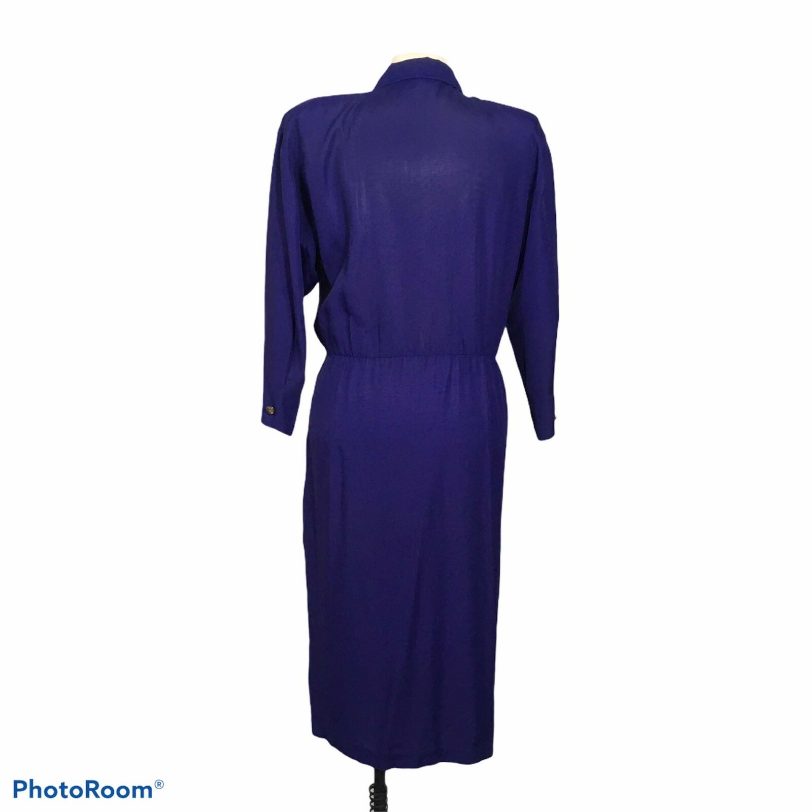 Jazz II Vintage 80’s Purple Shirtwaist Dress, size 8, Rayon Acetate, 42 bust