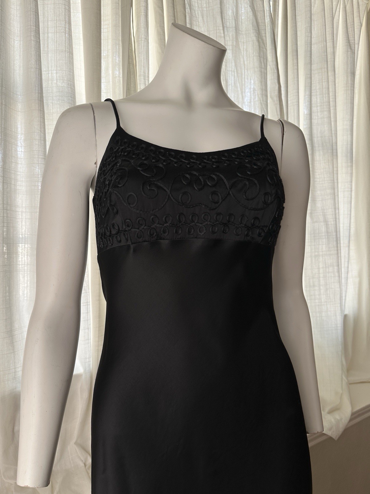Vintage 90s Goth Grunge Vampy Satin Evening Dress Size Small