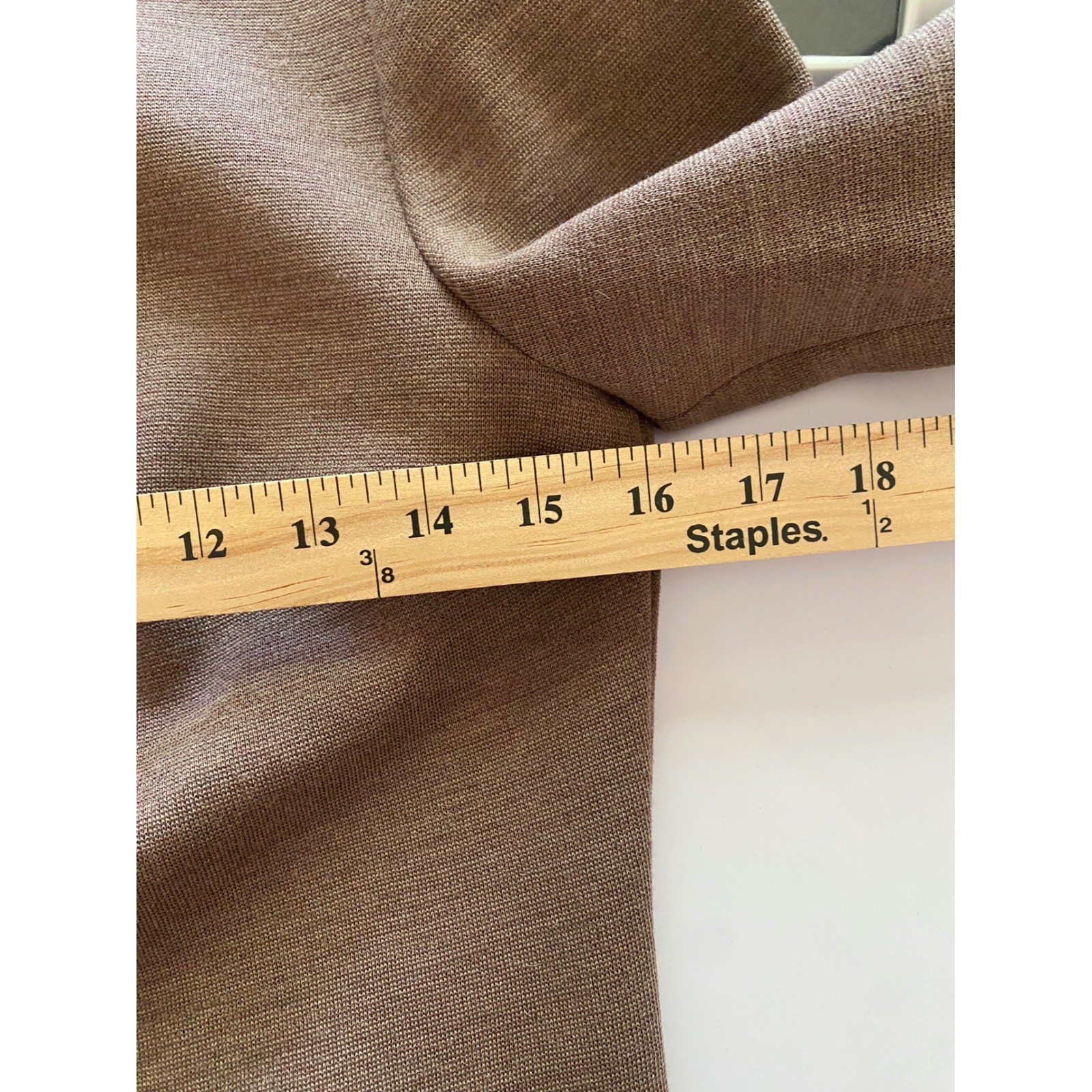 Vintage Nardis of Dallas Brown 100% Wool Worsted Double Knit 3/4 Sleeve Top