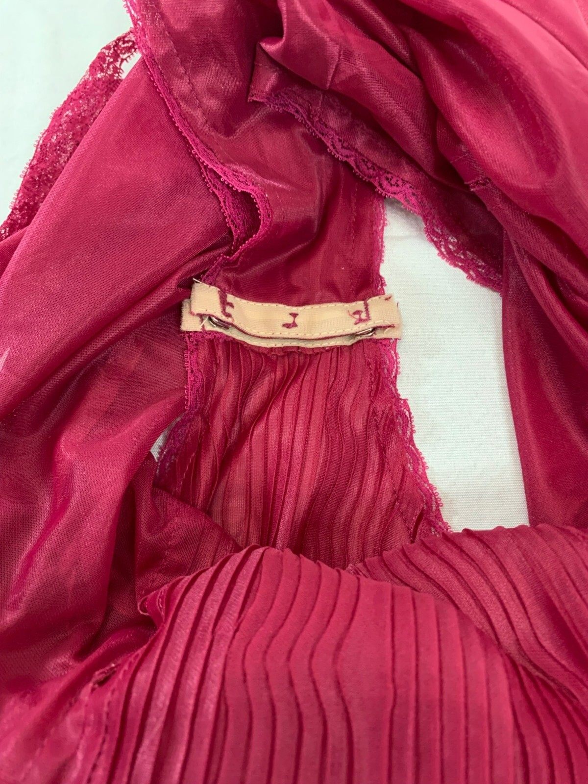 Coquette VTG OLGA 1980s Sheer Magenta Lace Teddy Lingerie Size M Style 1150