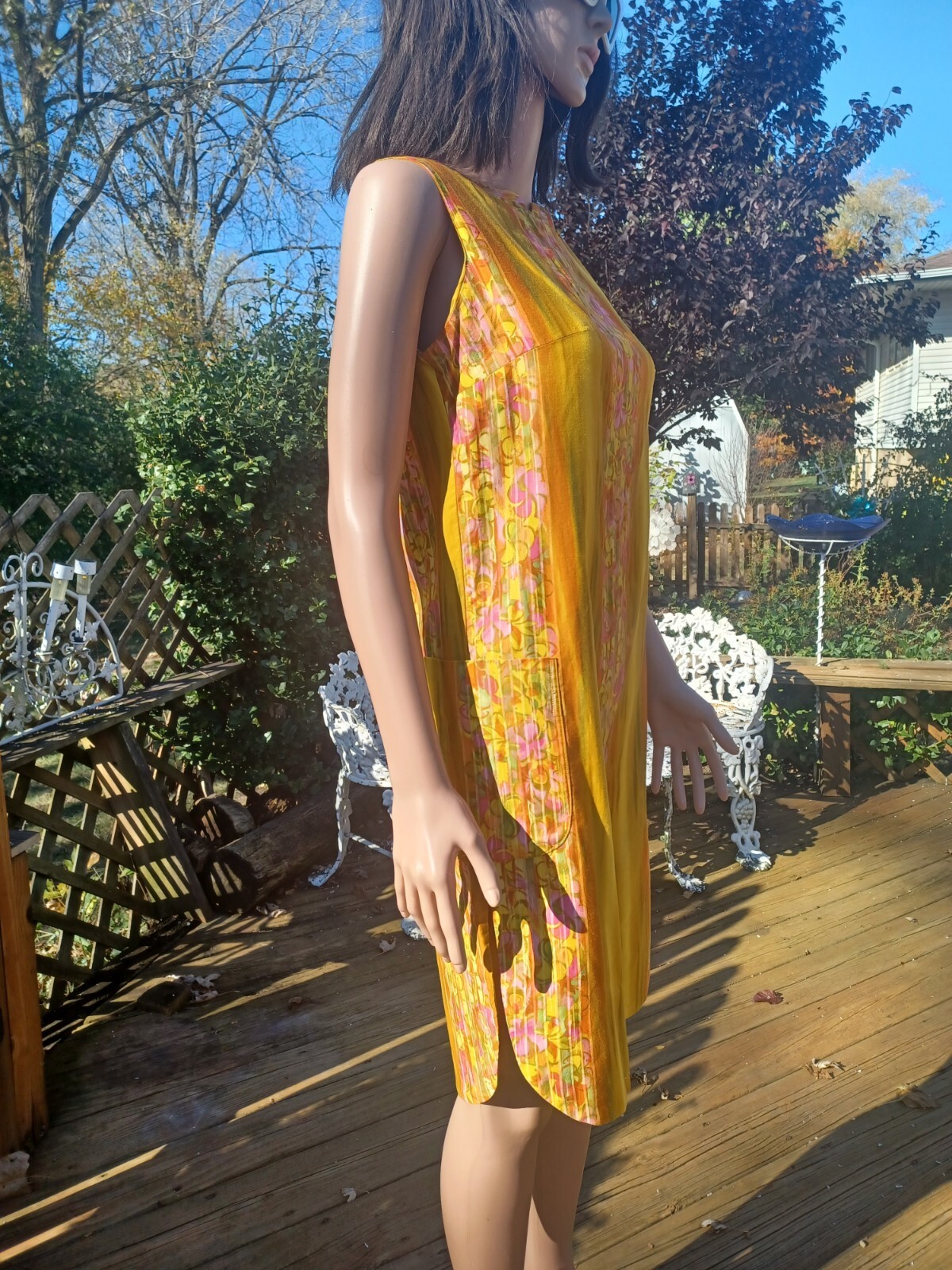 True VTG 1960s Mid-century Authentic Hawaiian Dress Mod Tiki Hawaii Loungewear M