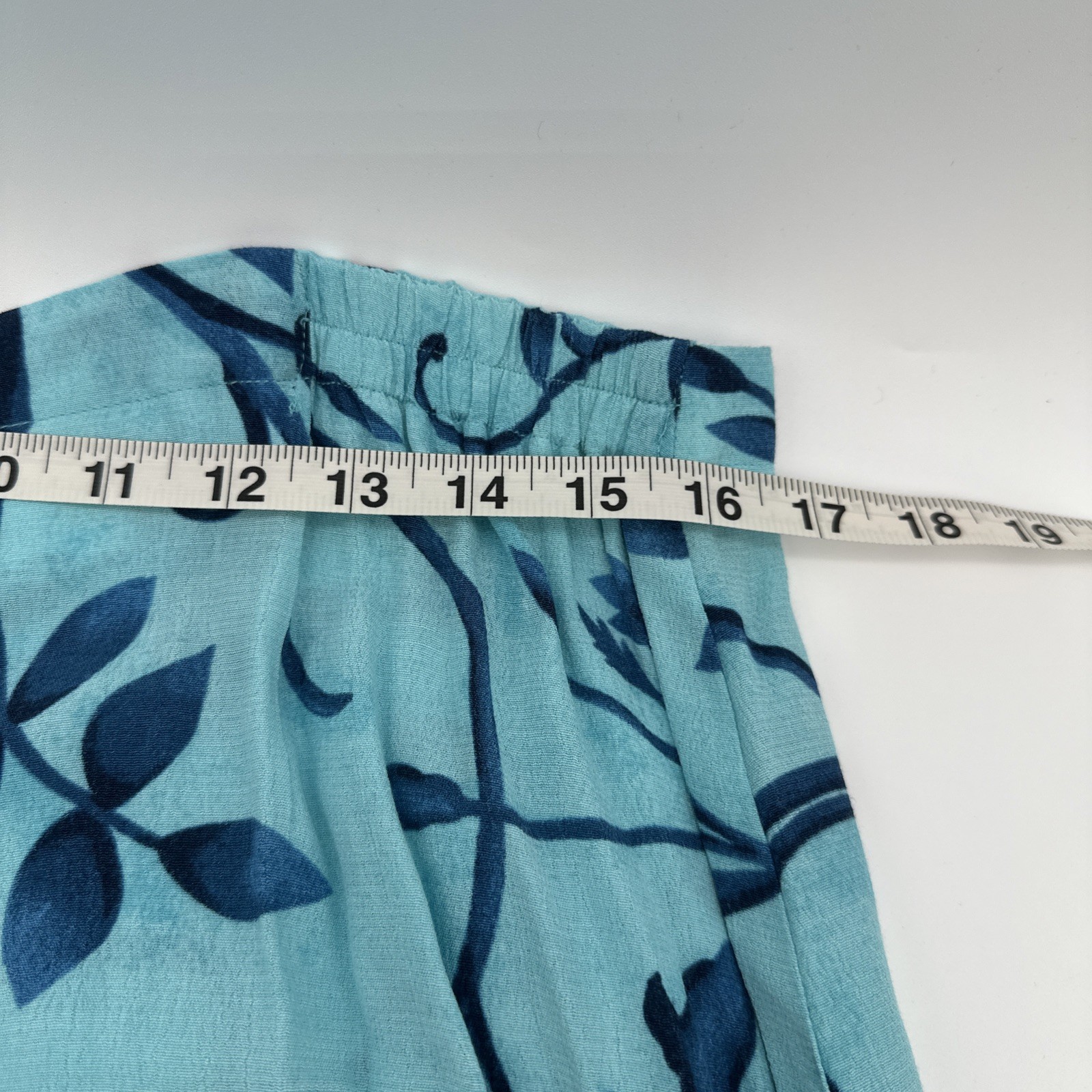 Vtg C.M Shapes Blue Floral Pattern Skirt And Button Down Sheer Top Size 14