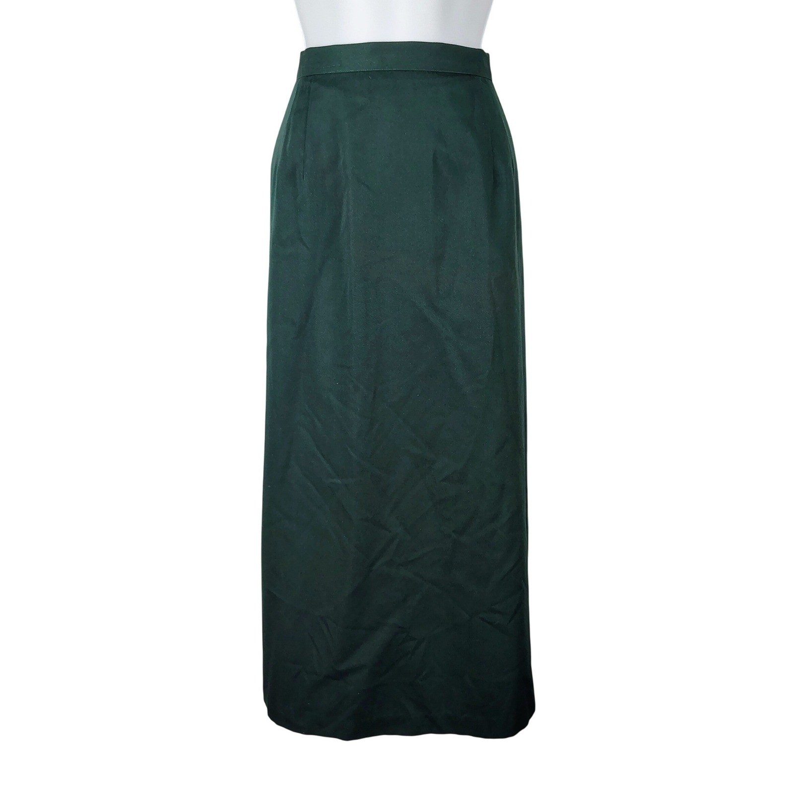 New York Michele Vintage Hunter Green Maxi Skirt Size 16 Made in USA office