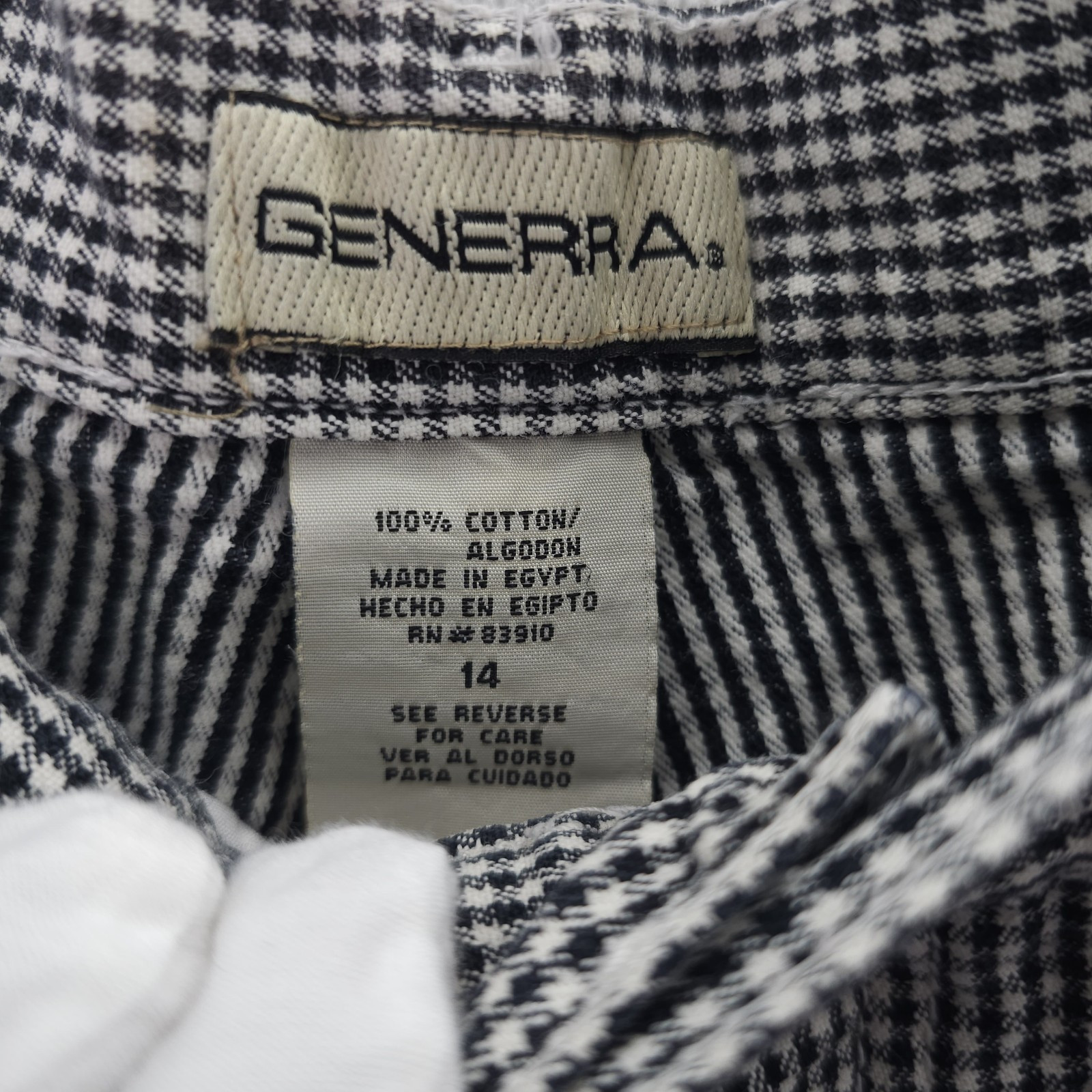Vtg Generra Jeans Women Size 14 Black/ White High Waisted Shorts