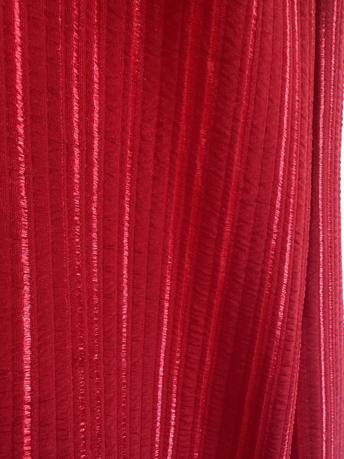 Vintage 70s Red APPEL Caftan Hostess Maxi Dress Ribbed Polyester Retro OSFM