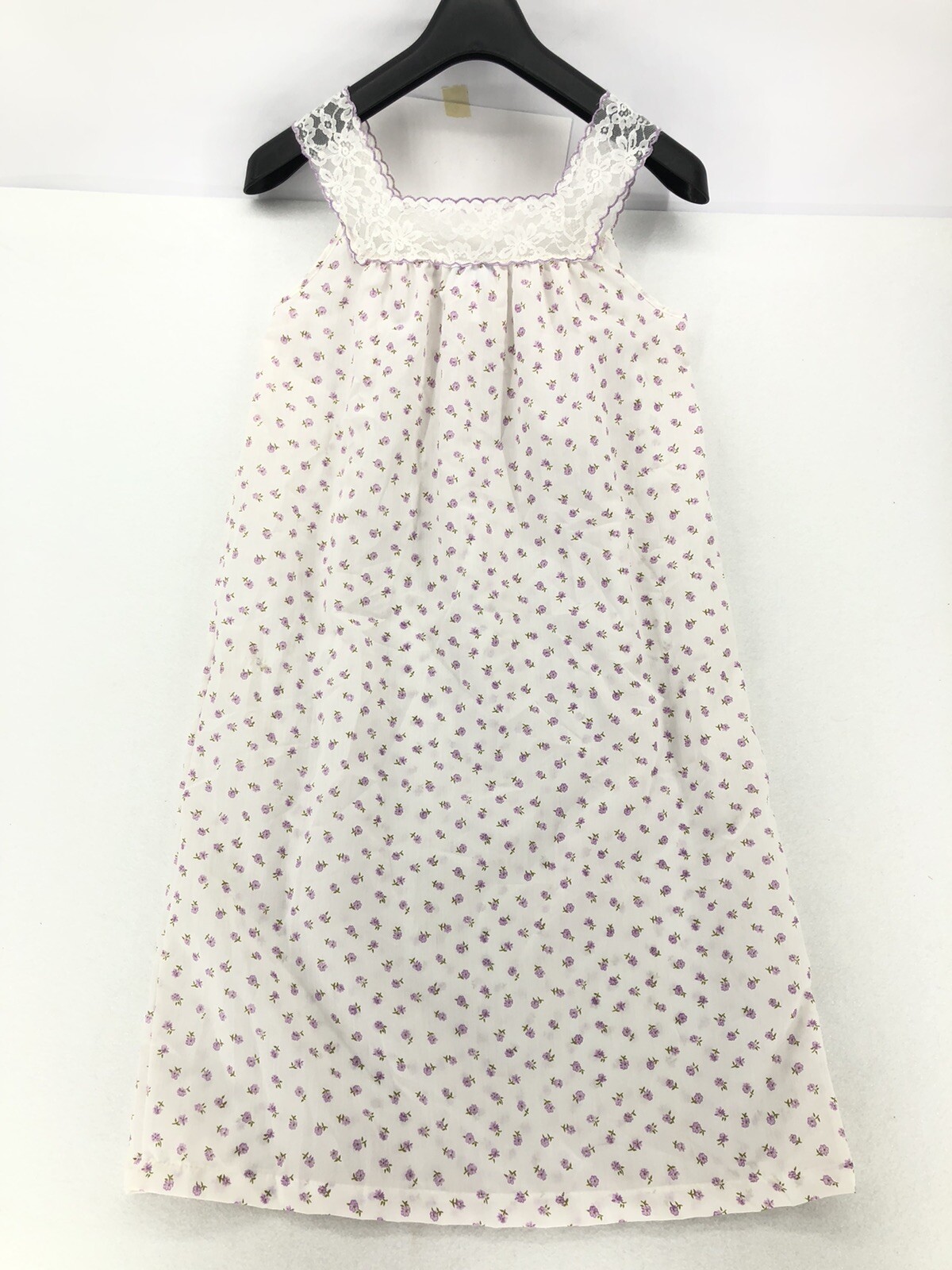 Vtg Damea Waltz Gown Nightgown Dress Womens Size S Purple Floral Pattern