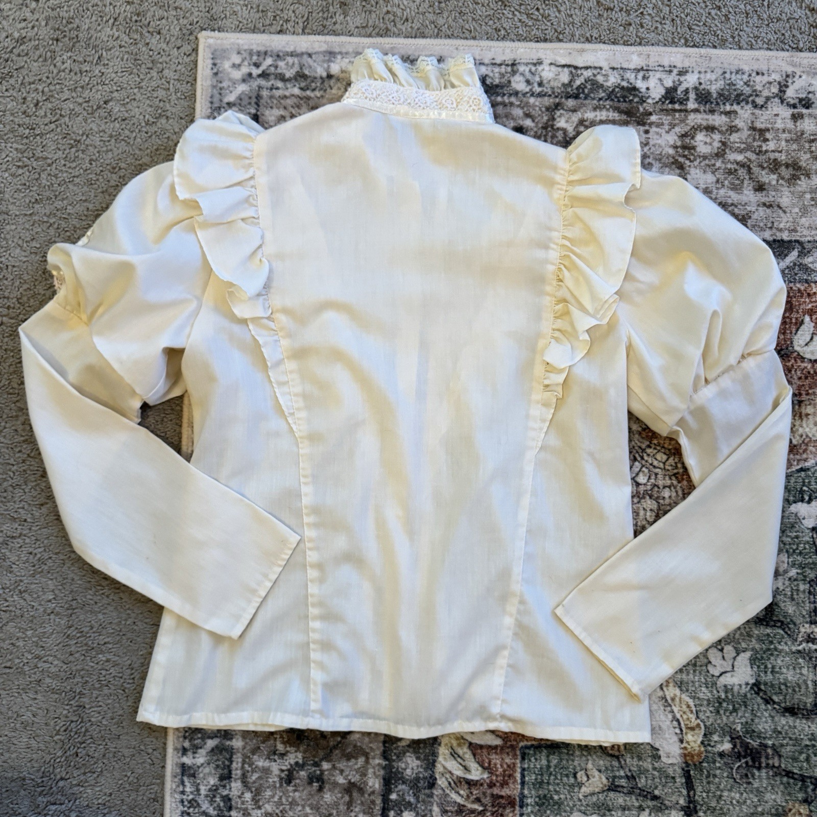 Vintage Jessica’s Gunnies Prairie Victorian Lace Ruffle Cottagecore Blouse 9