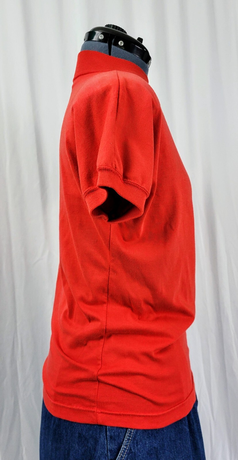 Vintage Red Knit Drop Sleeved Mock Turtleneck Top Size Medium