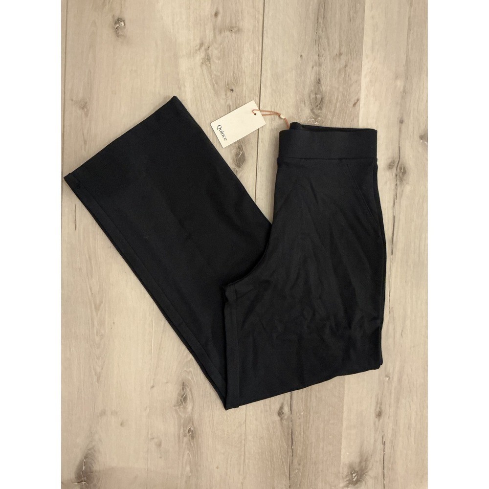 Quince Ultra-Stretch Ponte Wide Leg Pants Black Size Small New With Tags
