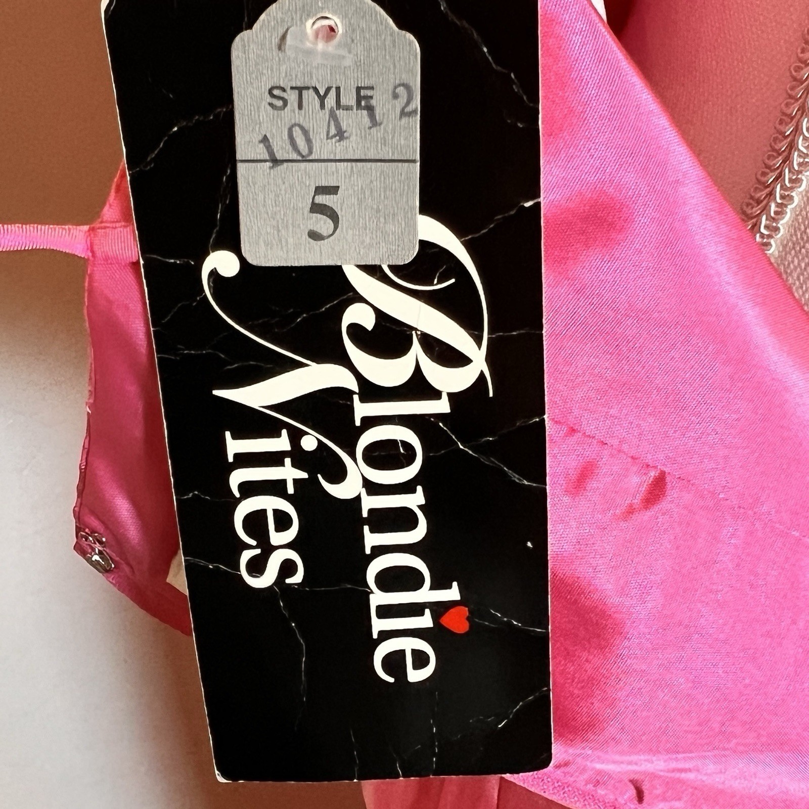 Vtg 90s Y2K Blonde Nites Pink Satin Beaded Slip Maxi Dress XS/S Stains Cleaning