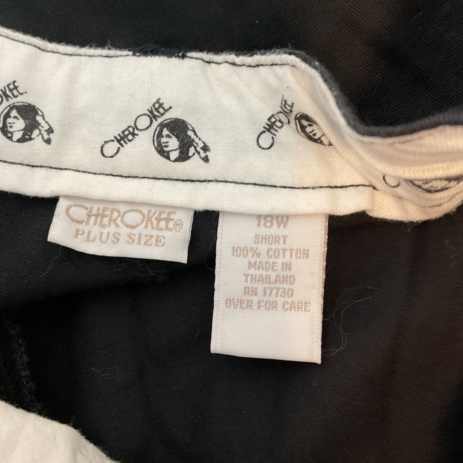 Vintage 90s 80s Cherokee Pleated Pants PLUS 18W Short Black Tapered Chino NEW