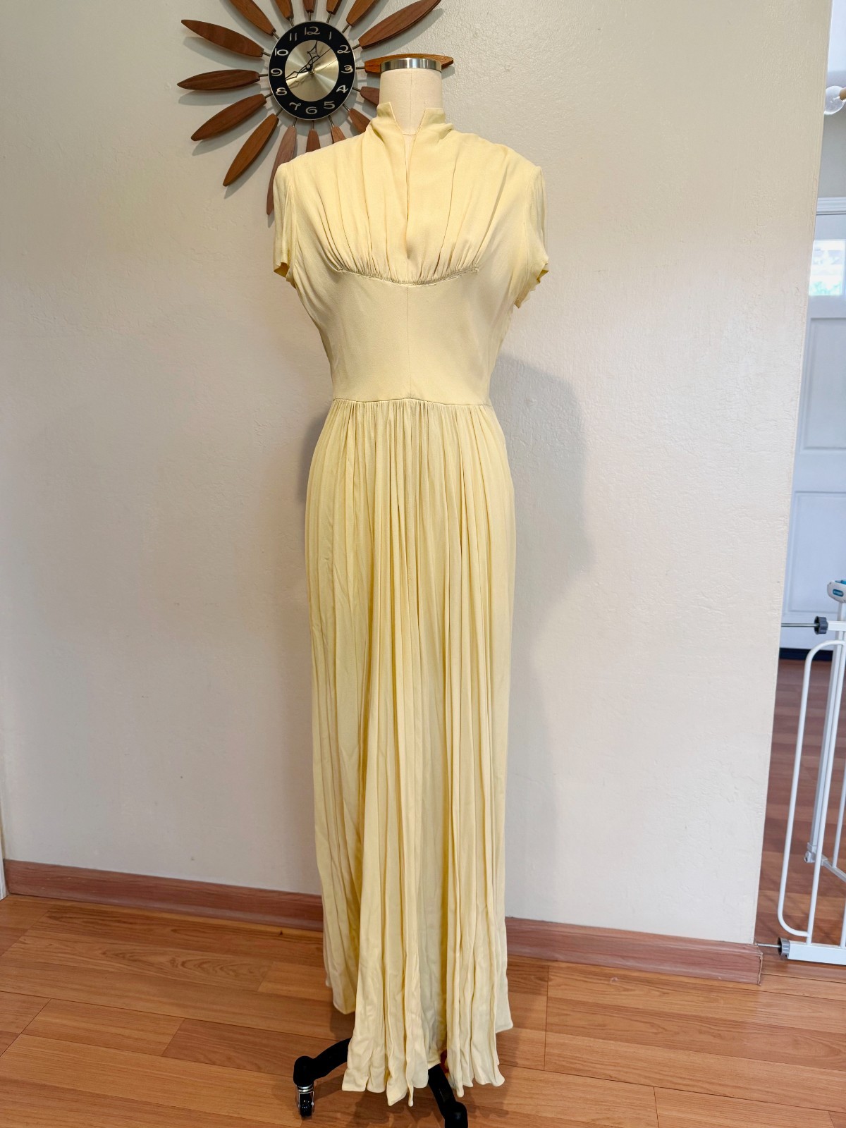 1940s Butter Yellow Gown