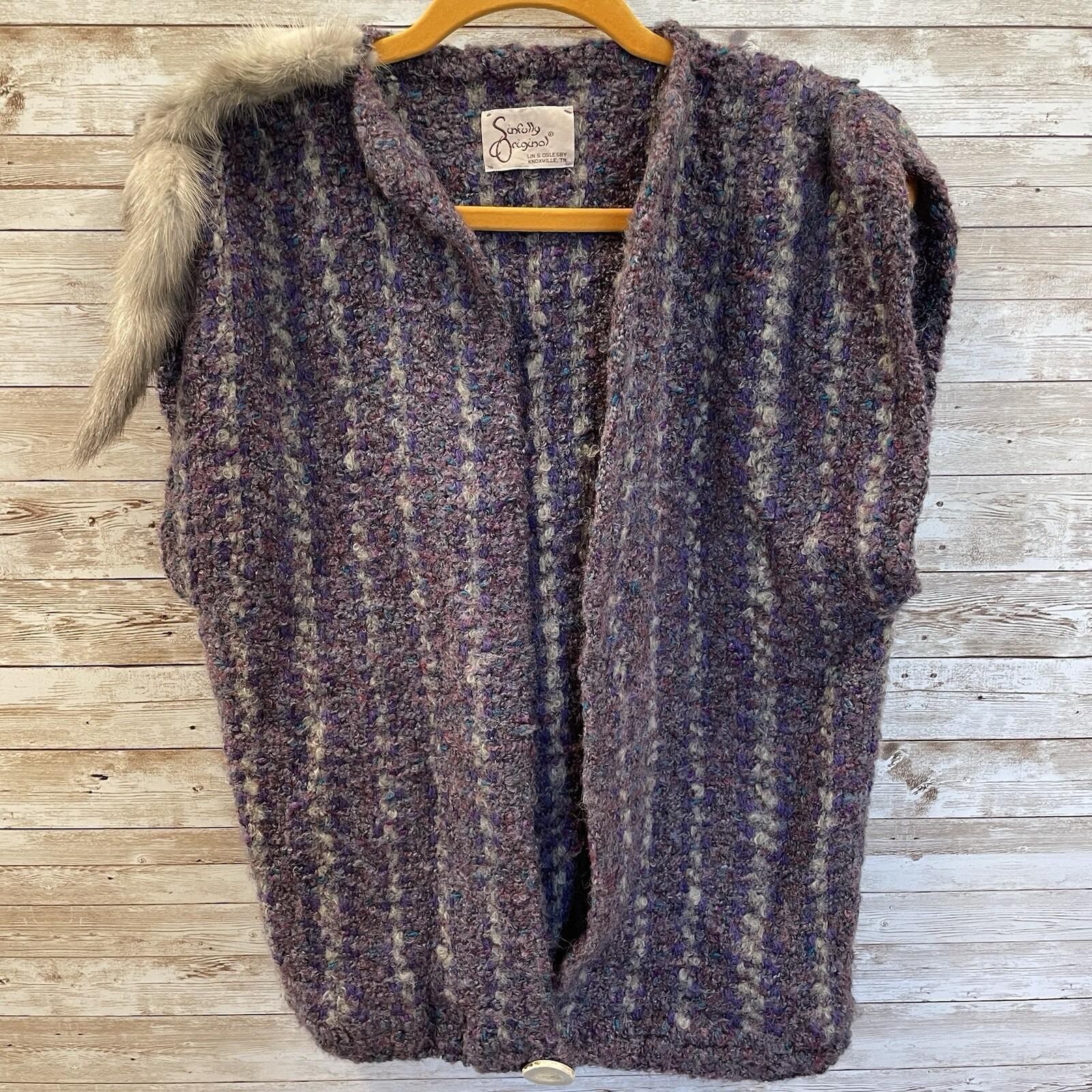 Vintage Sinfully Original Womens Vest Rabbit Fur Lin S Oglesby Knoxville TN Bone
