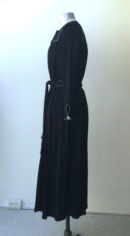 Vintage 1970’s John Bates Jean Varon Long Black Jersey Dress