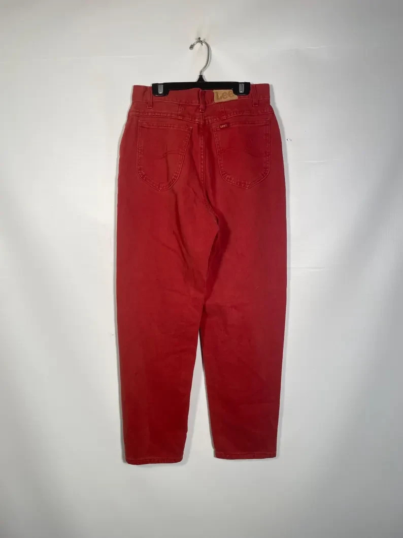 Vintage 90’s Lee Terracotta High Waist Cotton Mom Jeans Made In USA Size 28×28