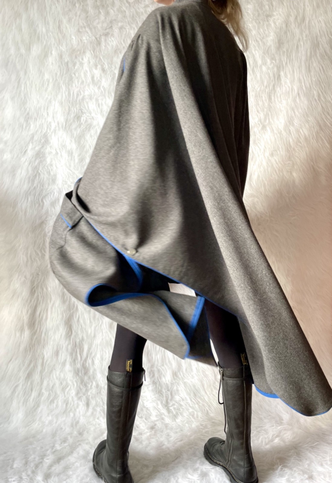Vintage West Germany Wool Cape Coat | Avant-Garde Oversized Cloak | Minimalism