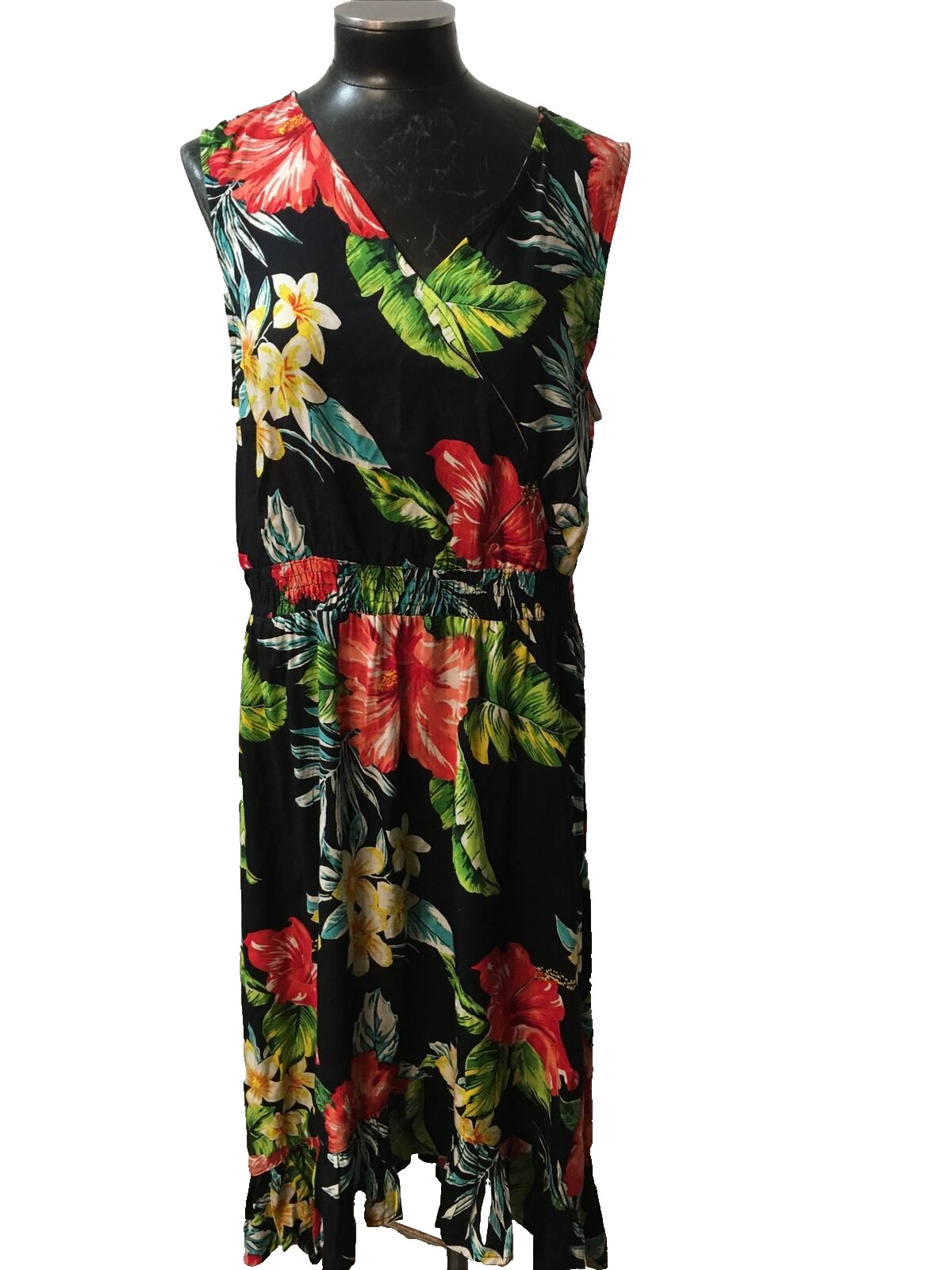 Vtg CW classics Hawaiian tropical floral sun dress sz xl