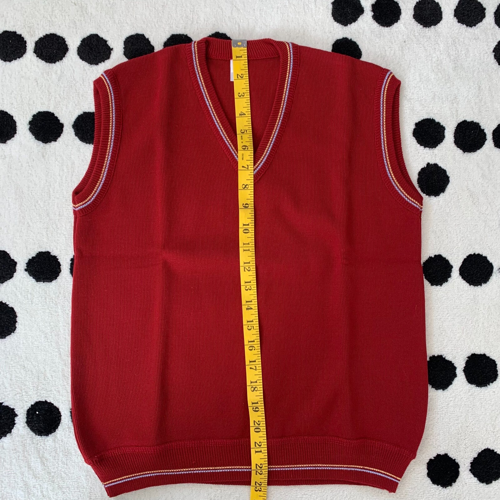 Vintage Sweater Vest Women’s 4 XS Red Knit V-Neck Preppy Academia 60s 70s 90s