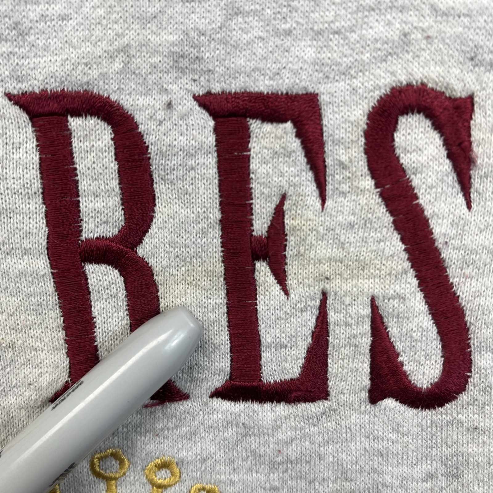 Vintage Express Jeans Sweatshirt Embroidered Logo Authentic Distressed Big L