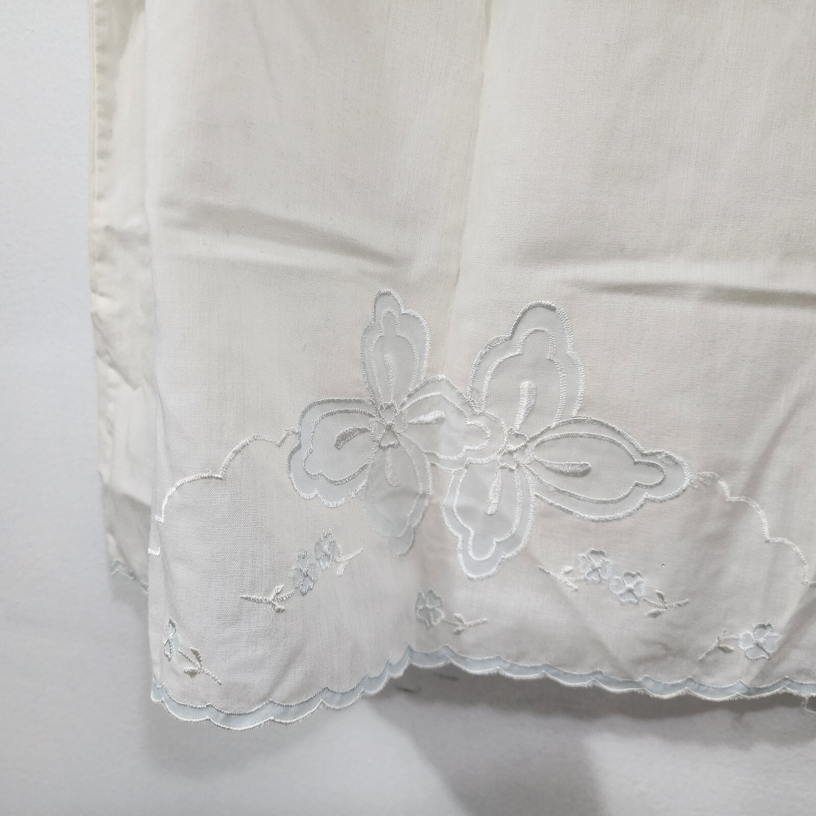 Vintage Jodie Arden Cotton Half Slip Floral Embroidered Elastic Waist Women’s M