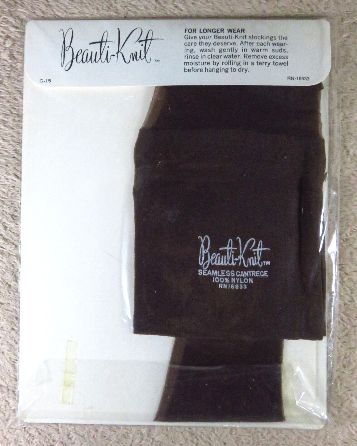 BEAUTI-KNIT Seamless 100% Nylon Stockings COFFEE BEAN Sz – 8 1/2 – 9 SHORT