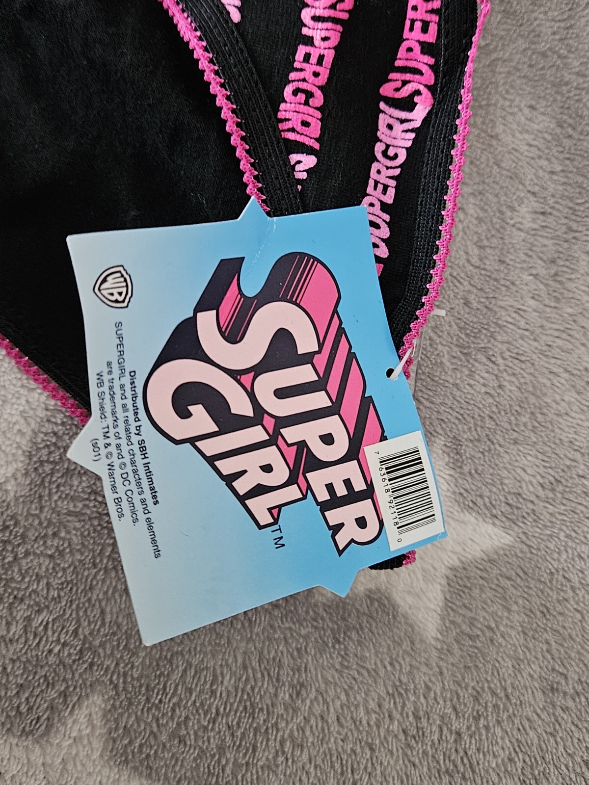 SuperGirl Intimates Women’s Bikini Panties Size: MEDIUM Color: BLACK/PINK