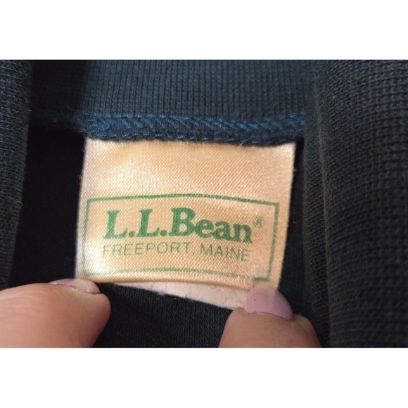 Vintage L.L. Bean Dark Green Turtleneck Long Sleeve Top Classic Minimalist