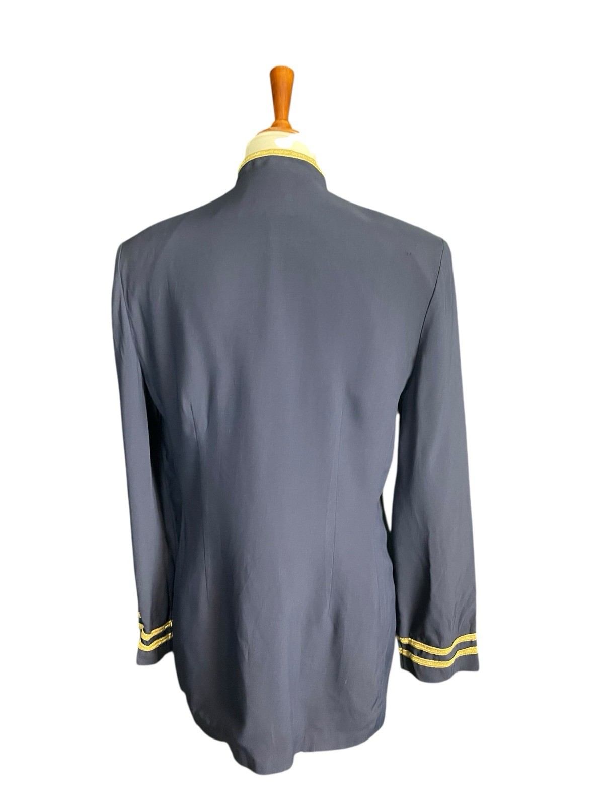 Vintage Et Al By Ronnie Rosado Blue Military Style Blouse Size 12 80s 90s Style