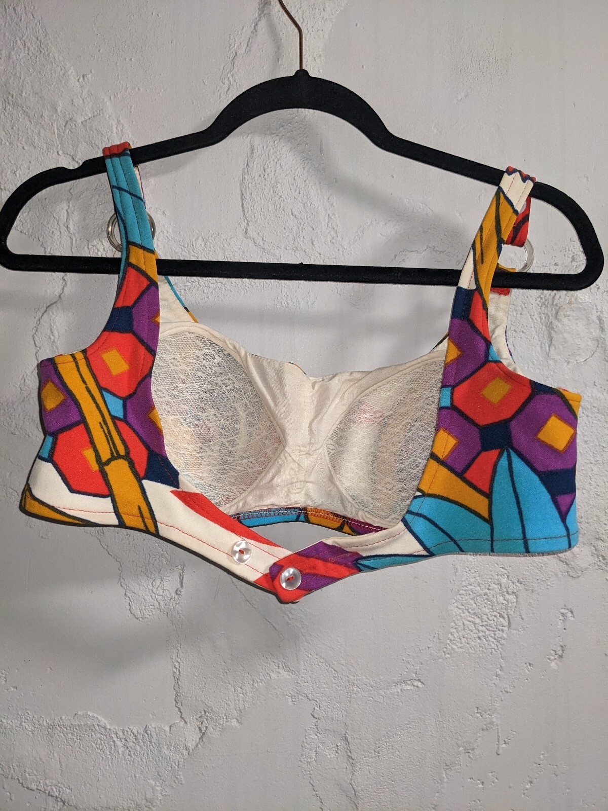 Vintage Cole of California Bikini Top Built In Bra Retro Women’s Medium Large