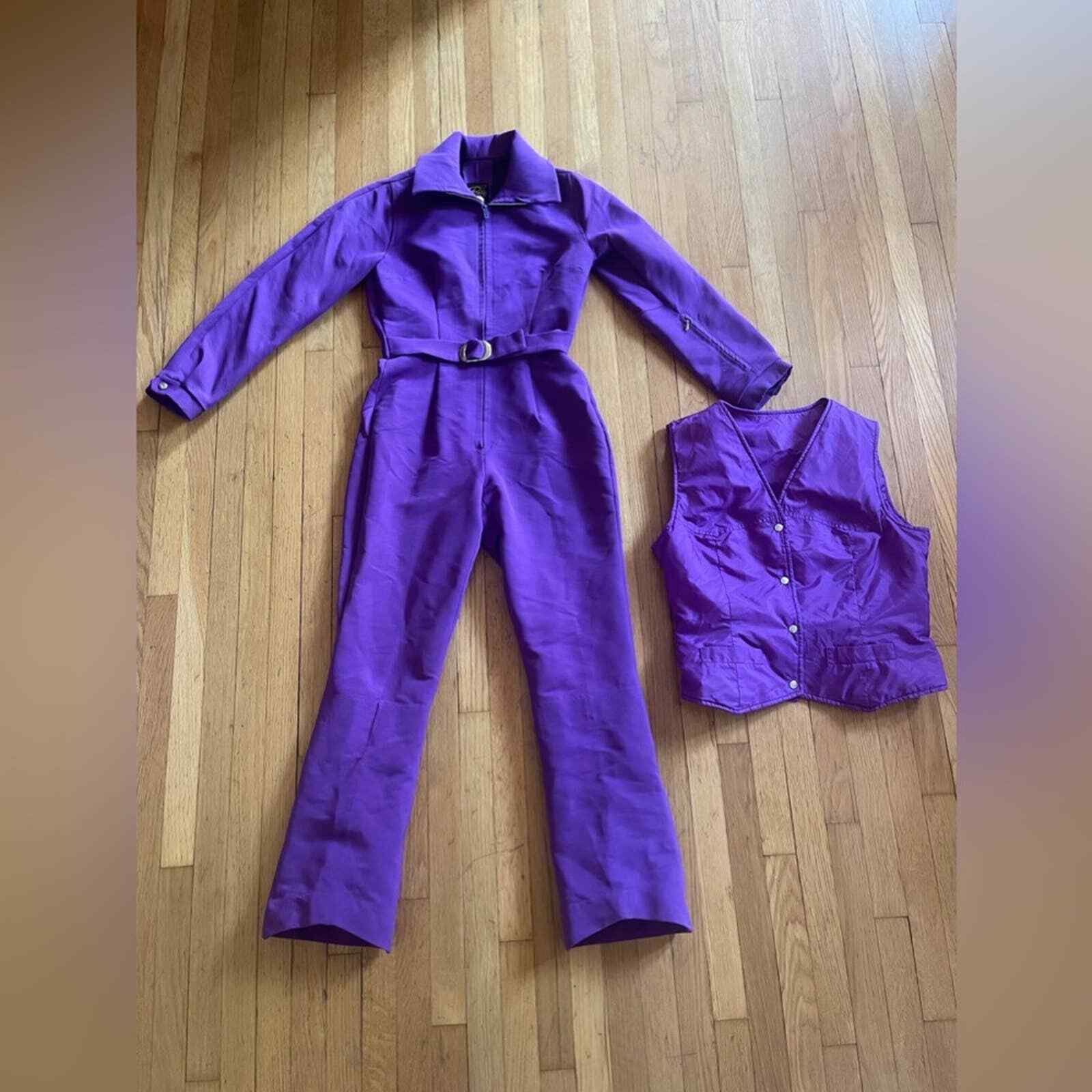 70s Vintage Roffe Purple Snow Suit with Matching Vest