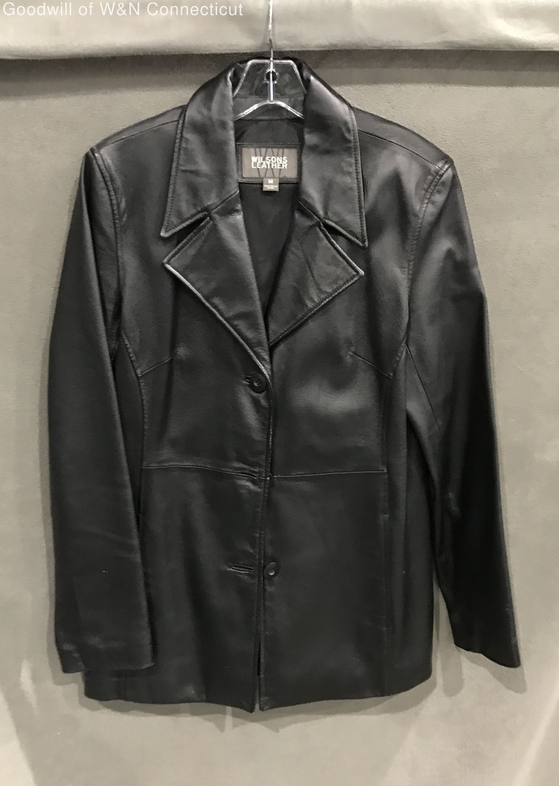 Vintage Y2K Wilsons Leather Women’s Black Genuine Leather Blazer Jacket Sz M
