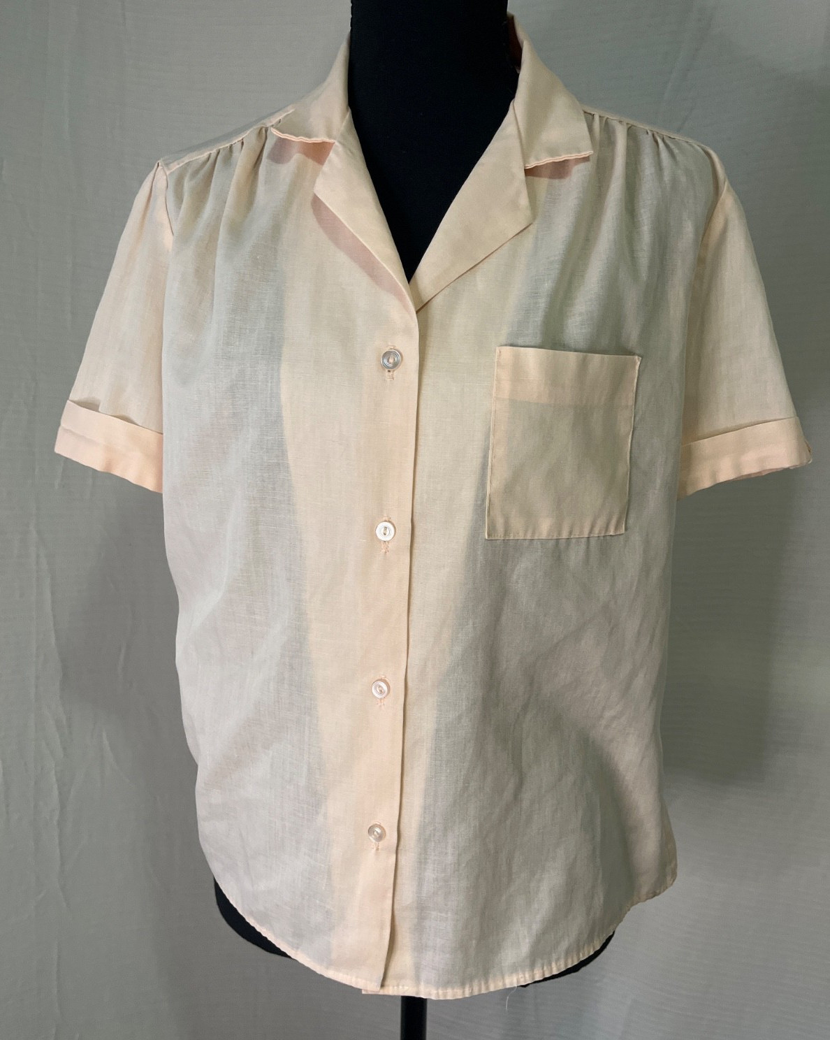 vintage 70’s top by Rhapsody peach pink coral Small