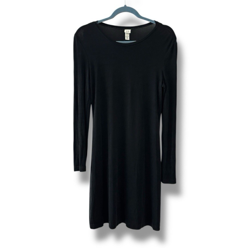 Vintage 90s Gap Black Long Sleeve Maxi Dress Women’s Size Small Witchcore