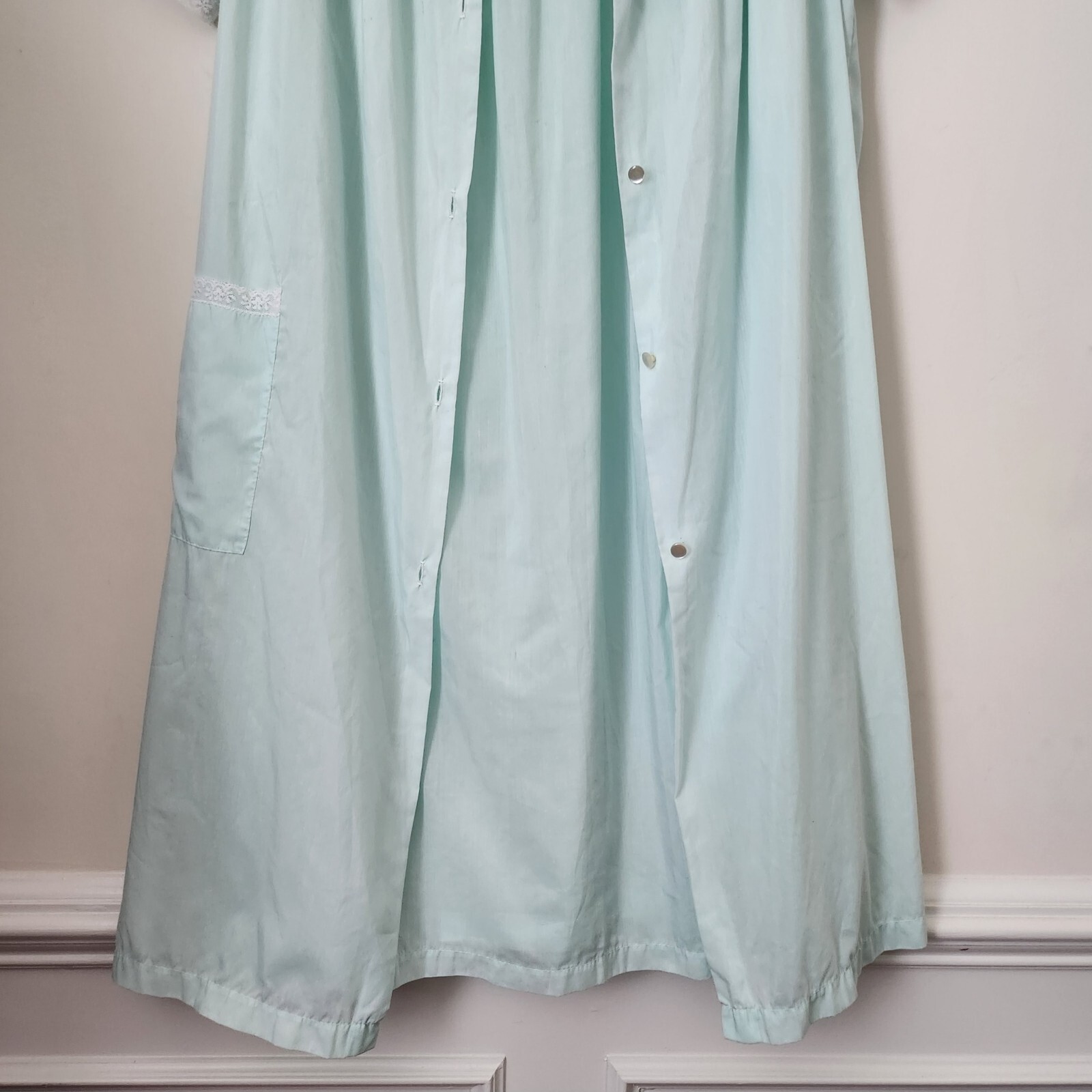 Vintage Barbizon Aqua Green Laced 2pc Robe & Sleeveless Nightgowns S/M