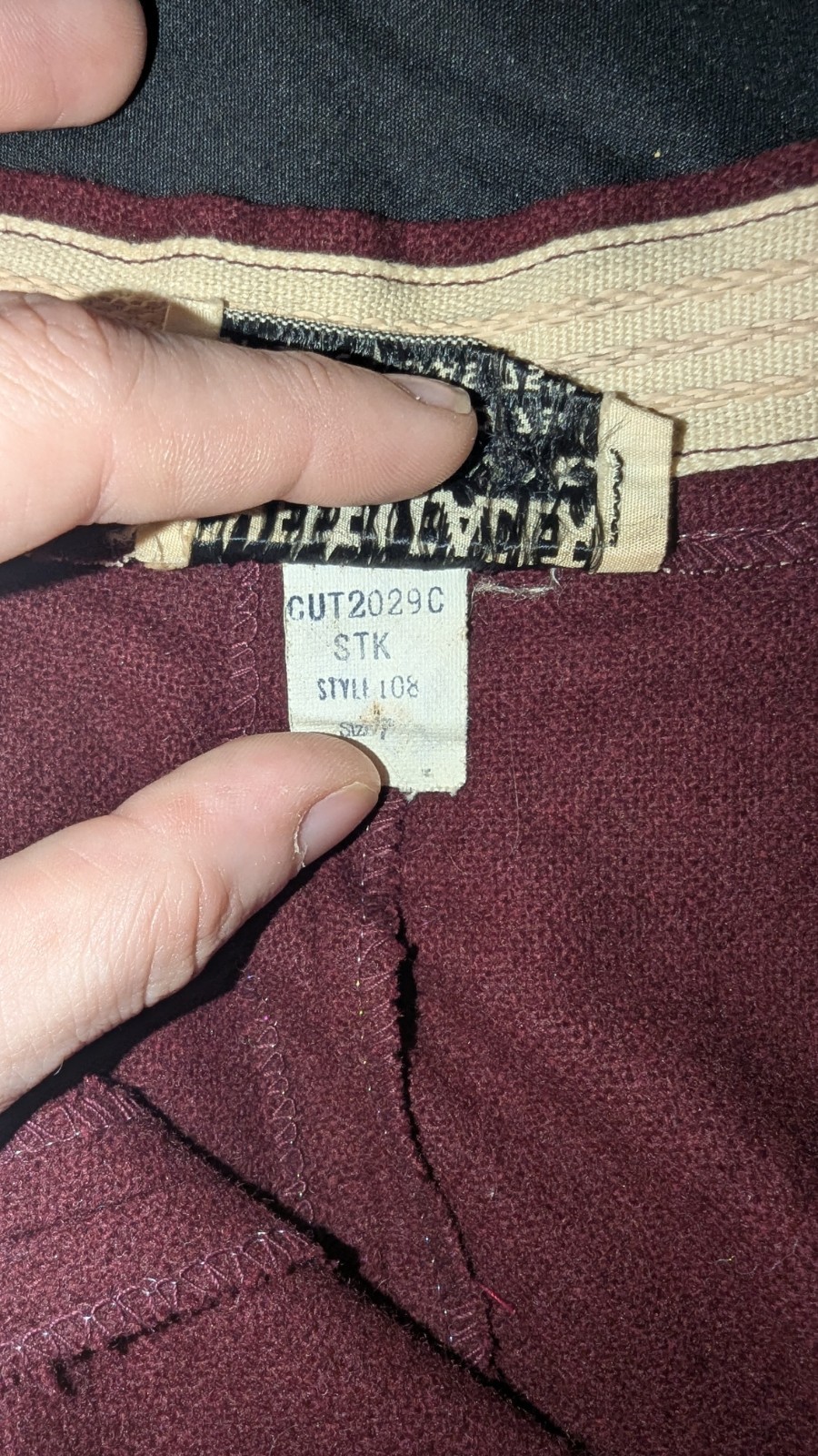 Vintage maroon/ burgundy mini pleated cheerleader skirt