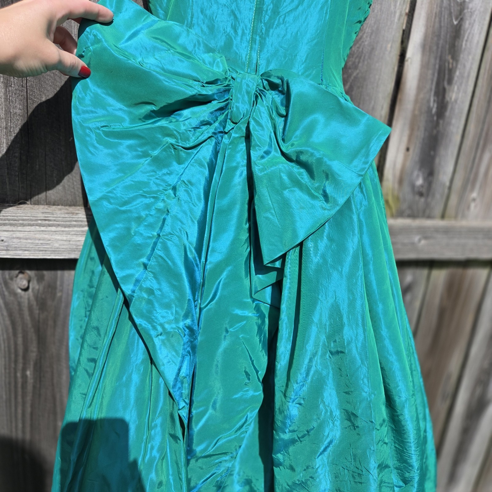 1950s Vintage Green Formal Bubble Hem Dress.. PLEASE READ Description
