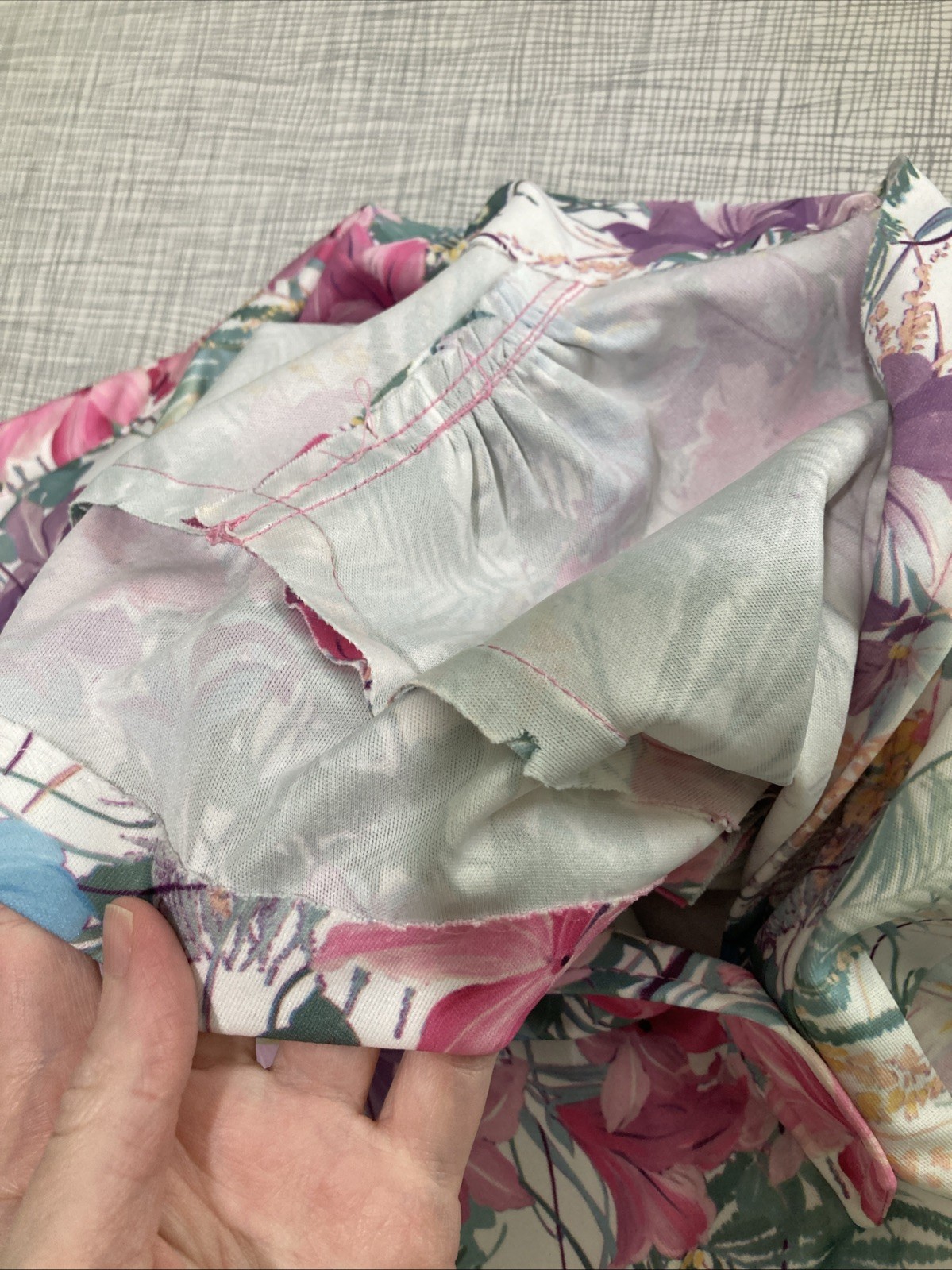 Vtg 80s Cottagecore Floral Skirt Set 2pc Popover Flutter Sleeve Secretary XS S