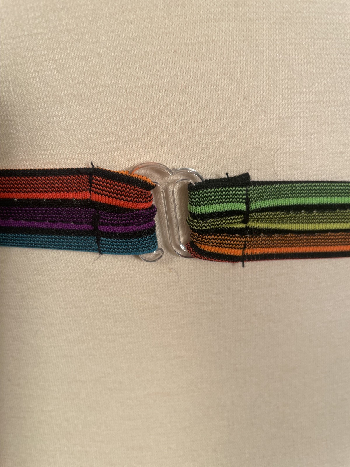 Vintage 1990s Rainbow Stripe Bikini Top Size L