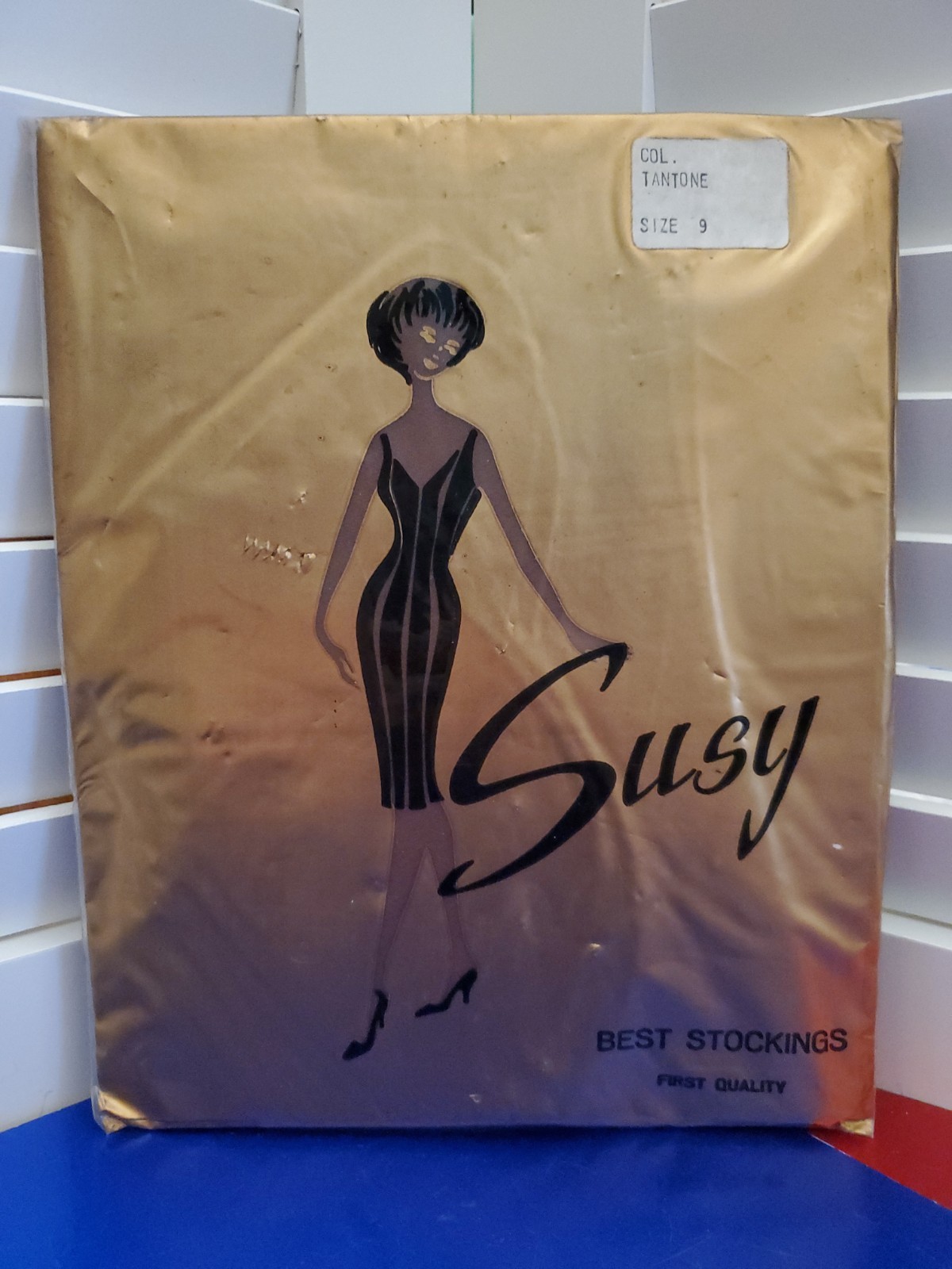 VTG Susy Stockings Seamless Micro Mesh 400 Needle 100% Nylon Made in Italy 9 (B)